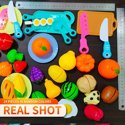 24 Piece Fun Cutting Food Toy Set – Early Skill Development for Kids, Perfect for Halloween & Christmas Gifts