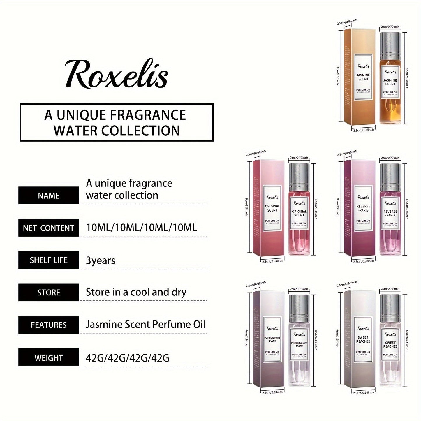Set of 5 Intimate Partner Perfumes, Long-Lasting Romantic Fragrance Infused with Essential Oils, Unisex Men's & Women's Perfume for Enhanced Intimacy