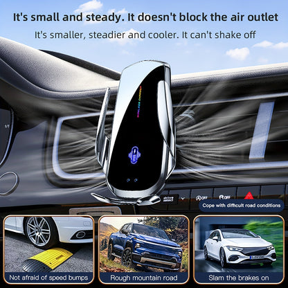 Wireless Car Charger with Automatic Phone Holder – 15W Fast Charging, 360° Rotation, Secure Grip – Compatible with iPhone 14/13/12/11 Pro/Max and Samsung Galaxy S23/S22/S21/S20