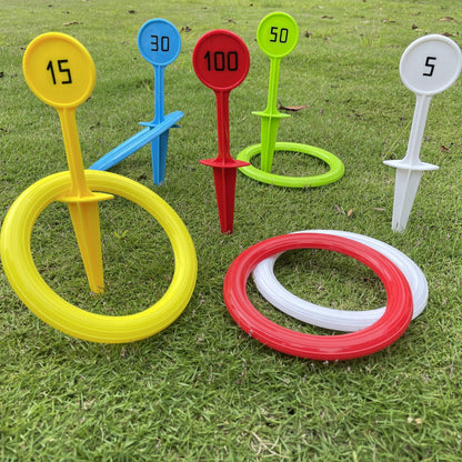 Kids' Outdoor Beach Playset – Colorful Ring Toss Game, Interactive Educational Toy Set in White/Red/Green/Blue/Yellow, Perfect for Halloween & Christmas Gifts