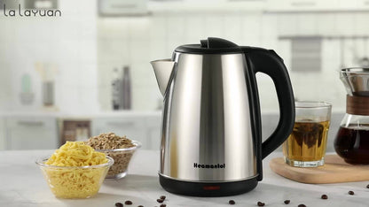 1.8L Stainless Steel Double Wall Electric Kettle – Fast Boiling, Auto Shut Off, Boil-Dry Protection, Cordless, LED Indicator – BPA Free for Coffee, Tea and Hot Beverages