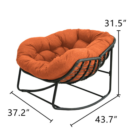 Outdoor Rocking Chair - Padded Cushion Rocker Recliner for Front Porch, Living Room, Patio, Garden and Yard