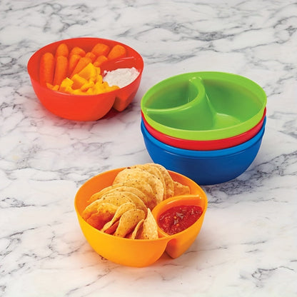 6PCS Set Plastic French Fry Bowls - 6 Color Non-Fragile Multifunctional Snack Bowls, Dipping Cups, Sauce Bowls, and Potato Chip Holders
