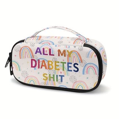 Rainbow Pattern Portable Insulin Insulated Storage Bag - Travel-Friendly Insulin Storage Box for Diabetic Patients