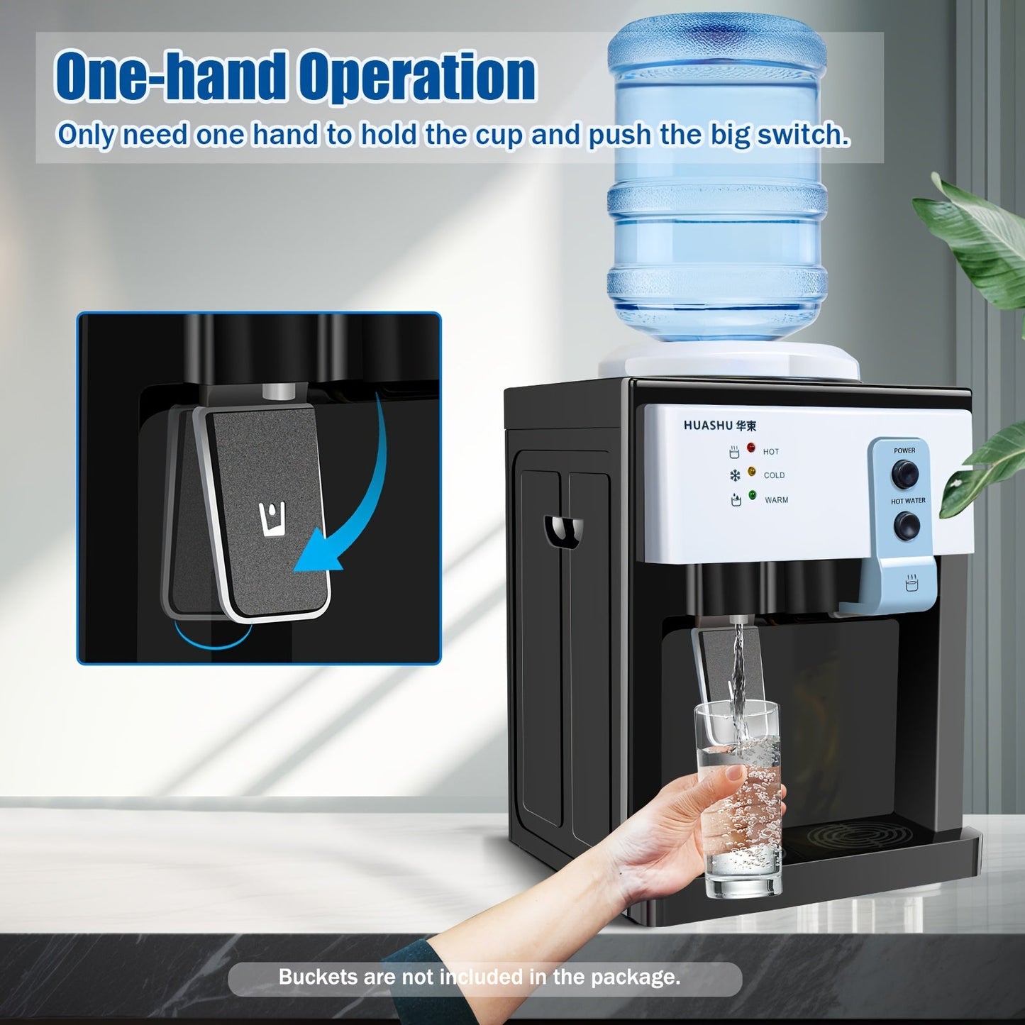5 Gallon Top-Loading Electric Water Dispenser - Hot and Cold Water with Ice Heat Function, Freestanding for Home, Office, or Dormitory