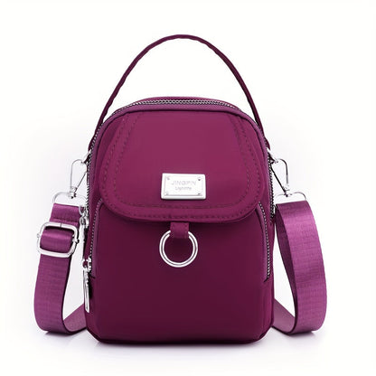 Solid Color Zipper Crossbody Bag – All-Match Coin Purse – Women's Shoulder Bag for Shopping