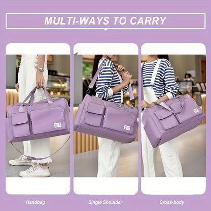 Large-Capacity Travel Luggage Bag - Portable Sports Zipper Handbag, Multifunctional Overnight Bag for Daily Use, Unisex