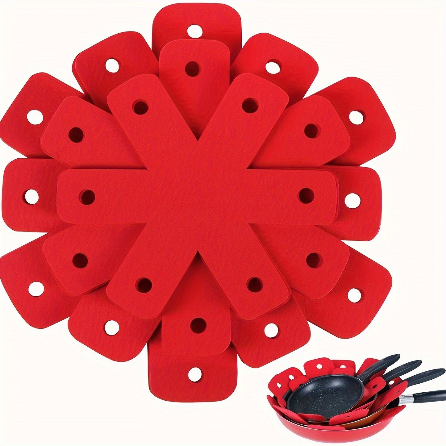 6pcs Floral Hexagonal Placemats - Non-Woven Fabric Heat Insulation Table Mats for Kitchen and Room Decor