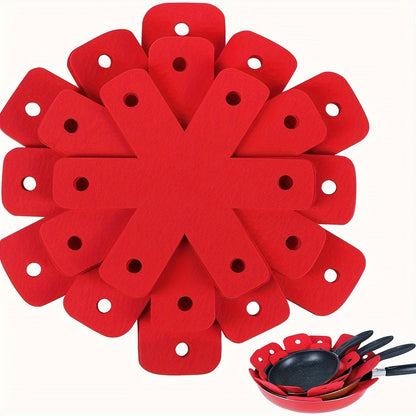 6pcs Floral Hexagonal Placemats - Non-Woven Fabric Heat Insulation Table Mats for Kitchen and Room Decor