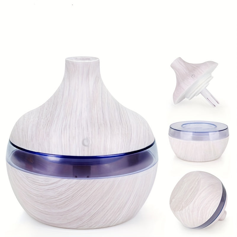 Wood Grain USB Touch-Activated Humidifier – Compact, Whisper-Quiet, Easy-to-Clean – Energy-Efficient Mist Maker for Home, Office, or Baby Room – Adds Comfort, Style, and Freshness