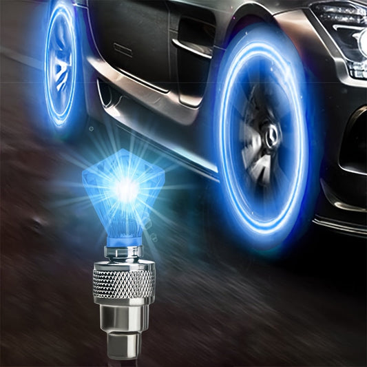 OL2 Car Hub Valve Core Running Horse Light – Wind Fire Wheel Breathing Light for Motorcycle Tires, Explosion-Proof, Sun Protection, Waterproof – Red and Blue