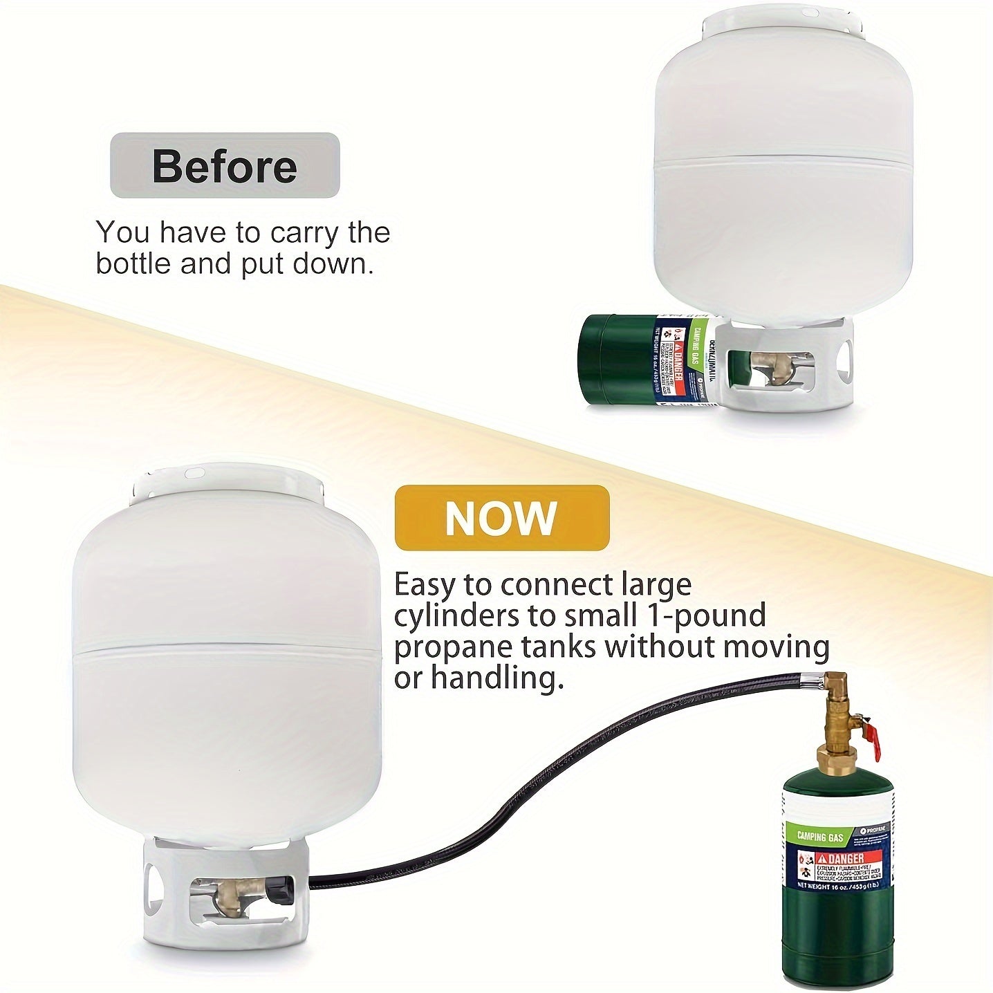 Propane Refill Adapter for 1lb Tanks – 3FT Hose, Propane Tank Refill Adapter for Convenient Use