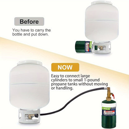 Propane Refill Adapter for 1lb Tanks – 3FT Hose, Propane Tank Refill Adapter for Convenient Use