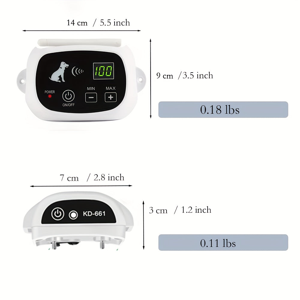 Wireless Dog Fence System - Electric Fence for Stubborn Dogs, Boundary Containment with Waterproof Training Collar, Large Signal Range (80-1640 ft), Rechargeable