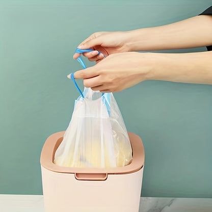3 Rolls of 45pcs Heavy-Duty 4 Gallon Small Drawstring Plastic Trash Bags - Leak-Resistant, Easy-to-Tie Liners for Bathroom, Office, and More - Space-Saving and Convenient
