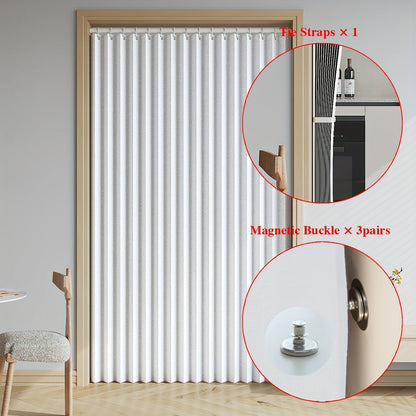 Waterproof and Scratch-Resistant Folding Door Curtain - Versatile for Kitchen, Office, Dining Room, Living Room, Bedroom | Invisible Partition, Easy Care, Polyester and Oxford Fabric, All-Season Modern Style with Magnetic Closure