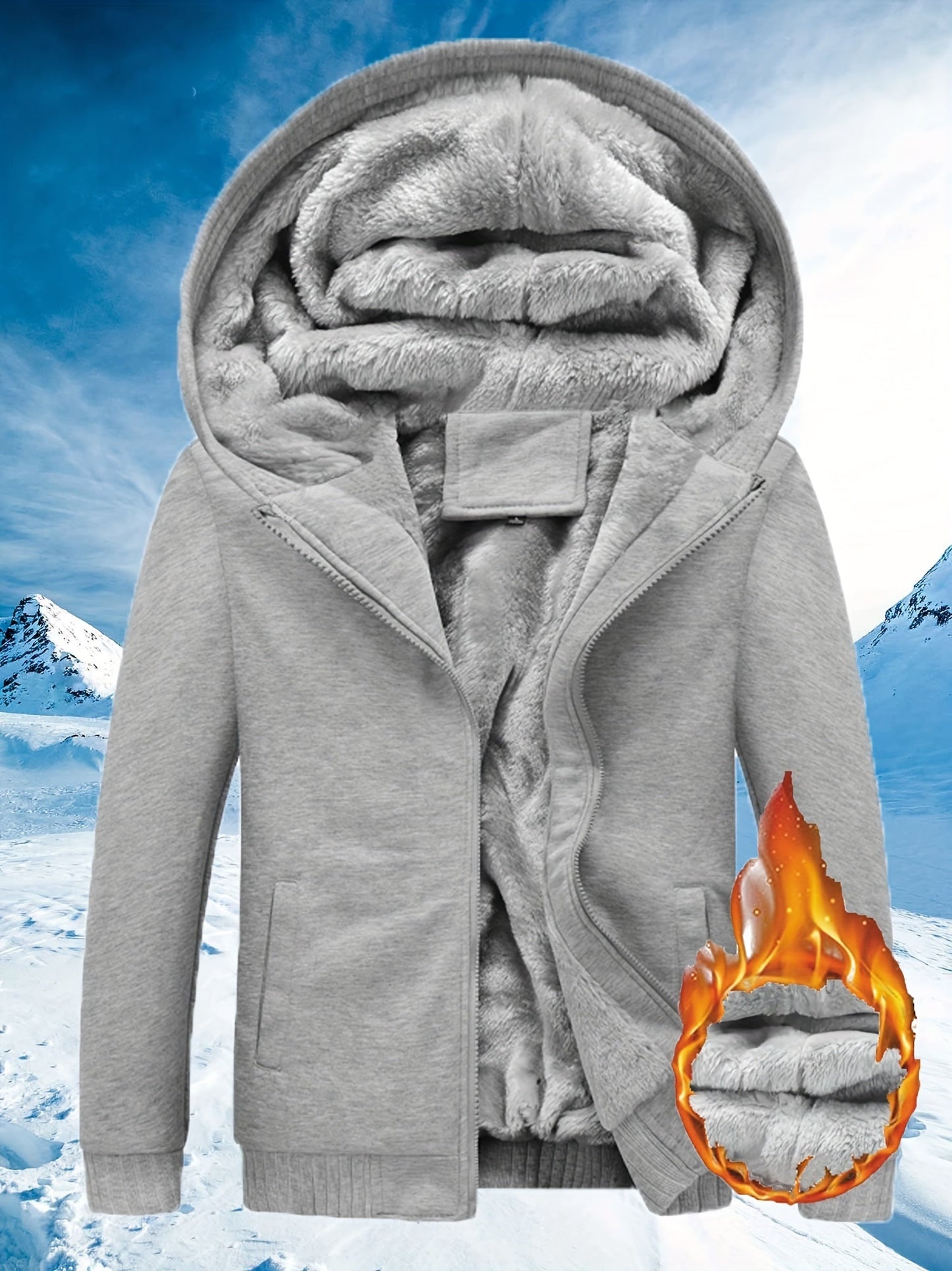 Winter Warm Fleece Zipper Hooded Jacket – Color Block Casual Hoodie – Women's Clothing