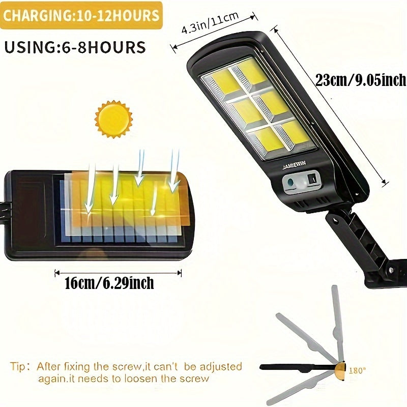 2 Packs Solar-Powered Remote Control LED Street Lights – Wall Lights with 3 Modes, Wireless Motion Sensor, Adjustable Brightness – Ideal for Garden, Street, Deck, Yard, Garage, Patio