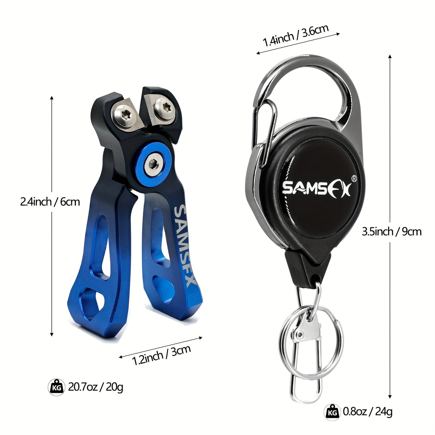 SAMSFX Fishing Scissors with Retractor Combo - Nipper, Wire Clipper, and Line Cutter, Essential Angler Tool for Easy, Precise Cuts with Tether Attachment