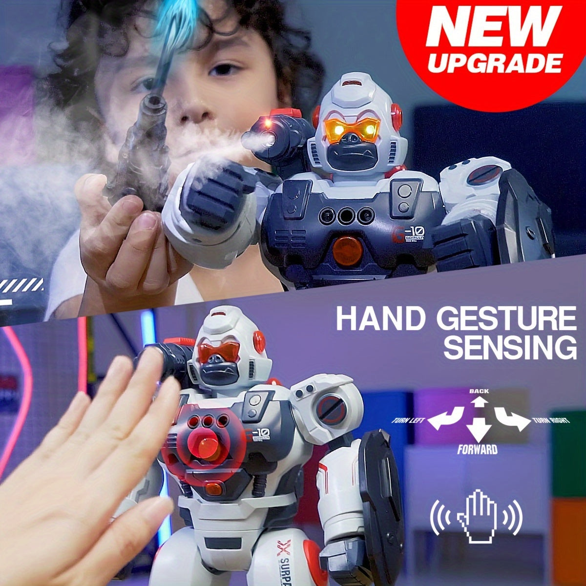 Remote Control Spray Robot - Gesture Sensing and Programming Function, Perfect Christmas and Halloween Holiday Gift