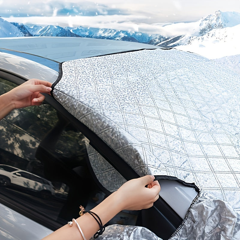 Premium 3 Layer Car Windshield Cover – Waterproof, Scratch-Resistant Sunshade & Snow Shield for Most Cars