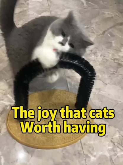 Multifunctional Cat Arch Grooming and Massage Toy - Hair Brush Scratching Toy for Cats and Kittens, Interactive Pet Supply