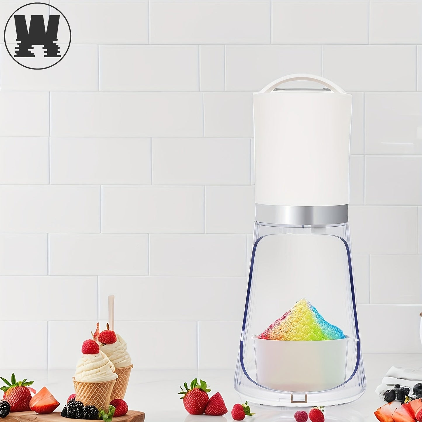 Electric Ice Shaver and Snow Cone Machine - Includes 2 Reusable 3.38oz Plastic Ice Mold Cups - Essential Kitchen Accessory