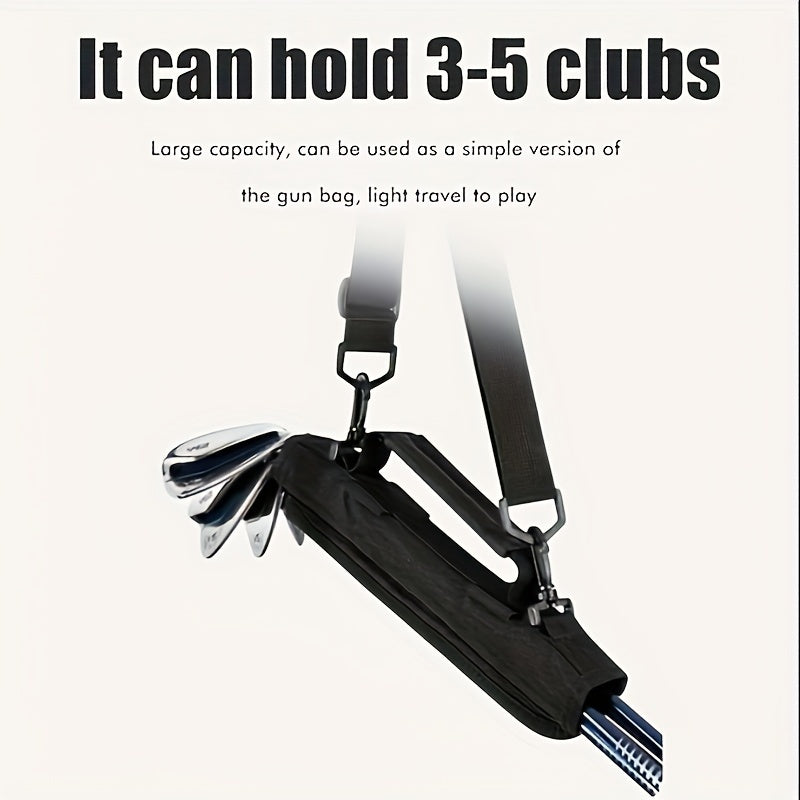 Compact & Lightweight Golf Club Bag - Waterproof Nylon, Adjustable Shoulder Strap, Fits 5 Clubs, Ideal for Men & Women
