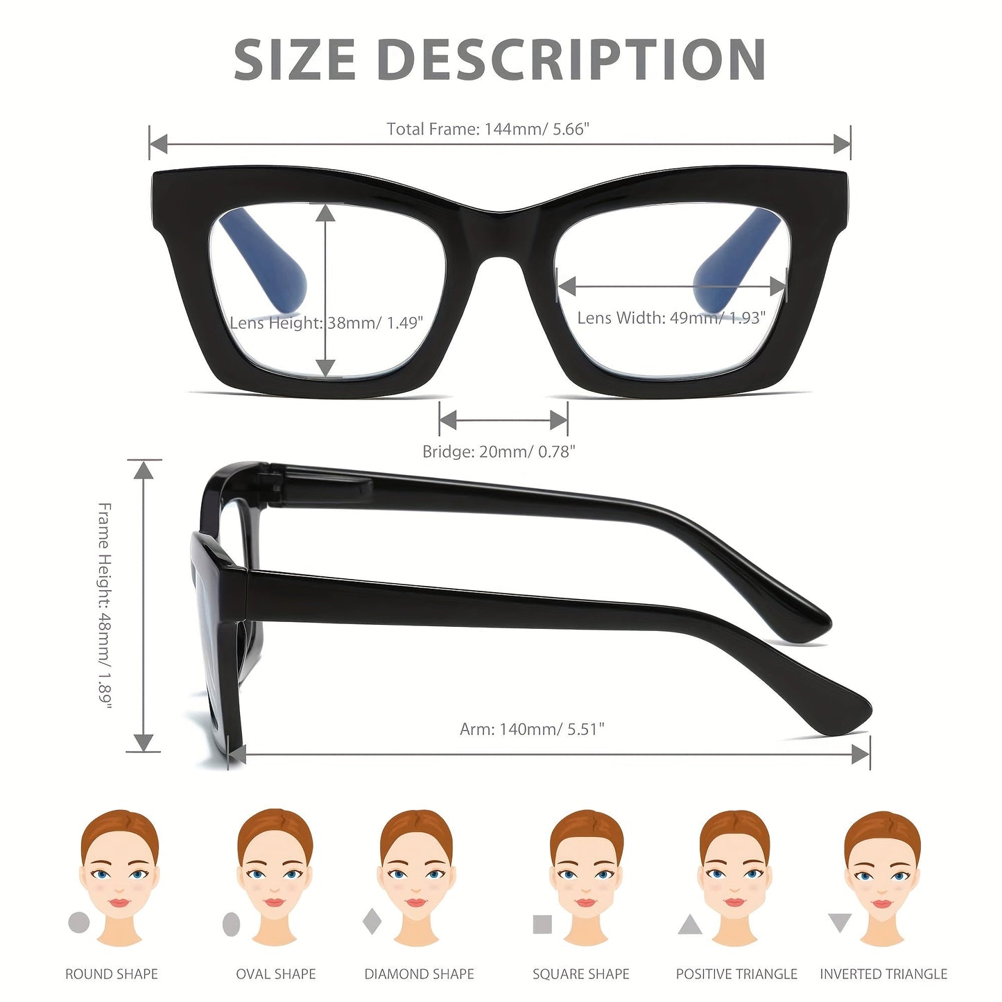 Stylish Oprah-Inspired Blue Light Blocking Reading Glasses - Square Shape with Spring Hinge for Men & Women | Multiple Power Options (1.0 to 3.5) | Ideal for Everyday Use