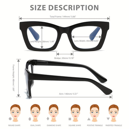 Stylish Oprah-Inspired Blue Light Blocking Reading Glasses - Square Shape with Spring Hinge for Men & Women | Multiple Power Options (1.0 to 3.5) | Ideal for Everyday Use