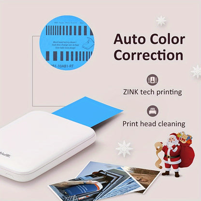 HPRT Wireless Portable Mini Color Printer - Free 5 Sheets of ZINK Paper, High Definition Color Reproduction, Direct Mobile Printing for iOS/Android Devices