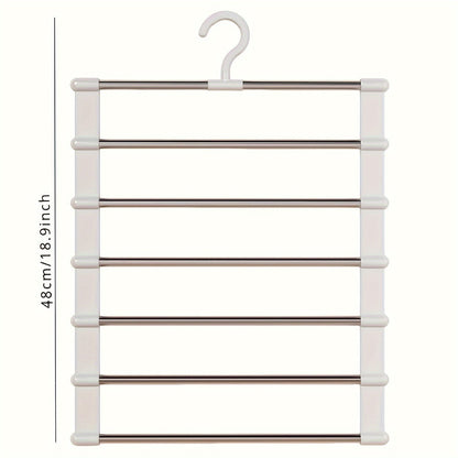 Space Saving Foldable Pants Hangers – Stainless Steel Closet Organizer for Jeans, Leggings and Trousers