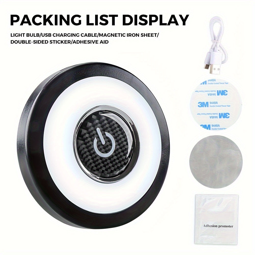 Multicolor USB Rechargeable LED Car Interior Dome Light – Magnetic Roof Mount, Portable, Energy-Efficient, Ideal for Vehicle, RV, Camping, Reading, Bedroom