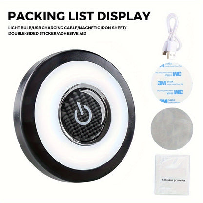 Multicolor USB Rechargeable LED Car Interior Dome Light – Magnetic Roof Mount, Portable, Energy-Efficient, Ideal for Vehicle, RV, Camping, Reading, Bedroom