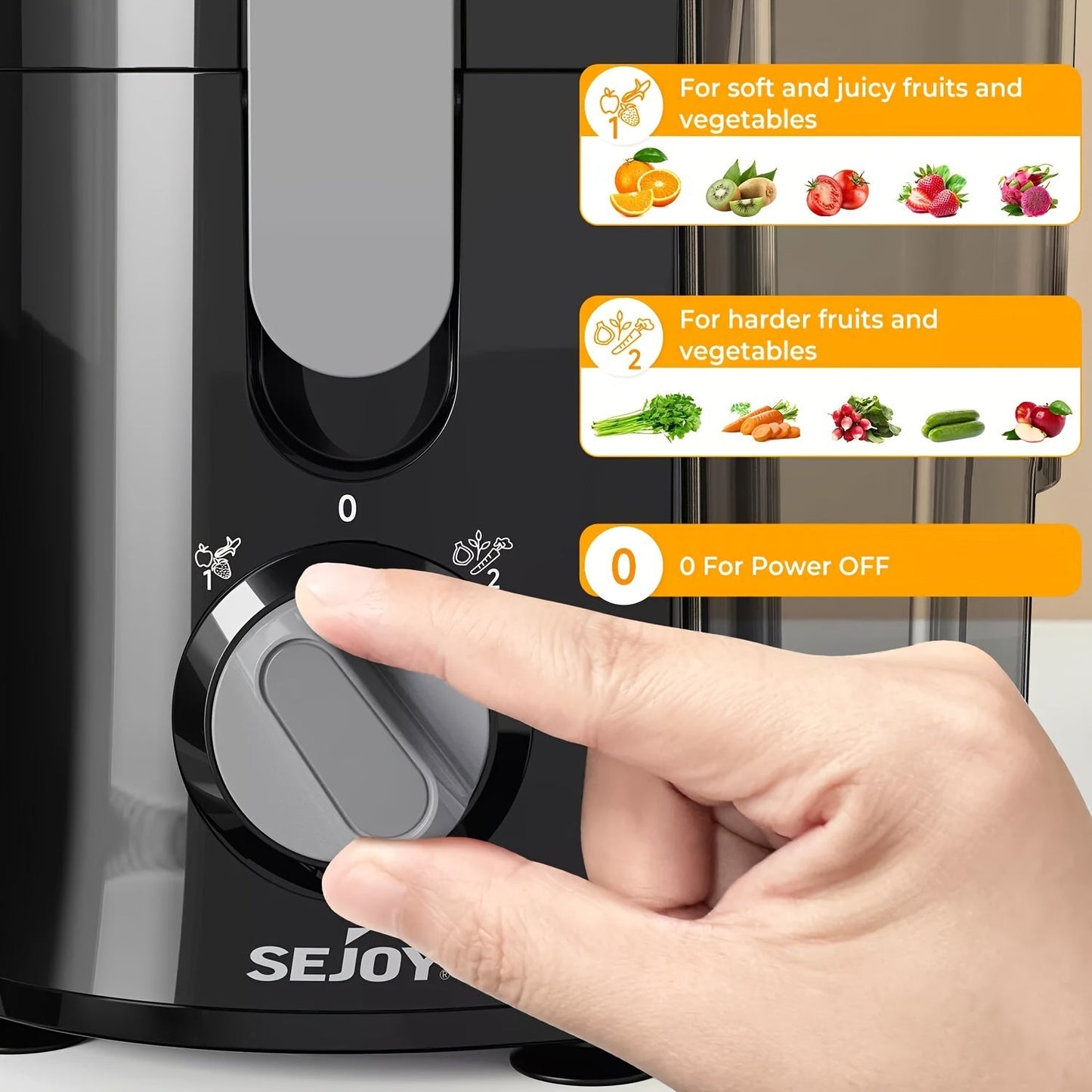 Compact Speedster Juicer – Citrus Juicer with High Juice Yield, Multiple Safety Features, BPA-Free, Black & Green – Easy Operation Centrifugal Extractor for Fruits and Vegetables