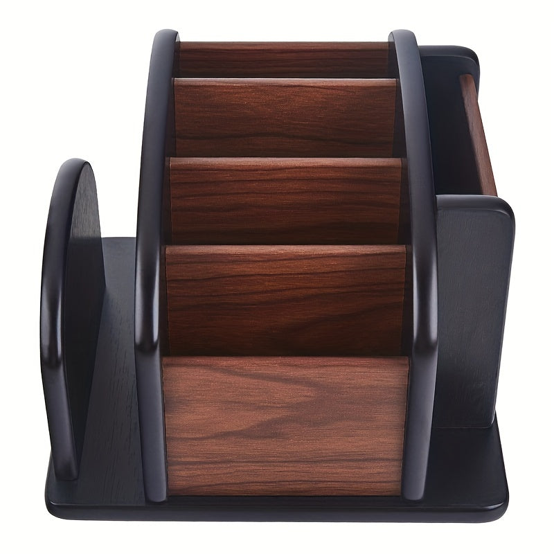 Creative Multi-Purpose Desktop Storage Box | Wooden Remote Control Holder and Office Organizer | Pen Holder for Desk Items