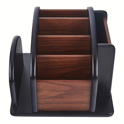 Creative Multi-Purpose Desktop Storage Box | Wooden Remote Control Holder and Office Organizer | Pen Holder for Desk Items
