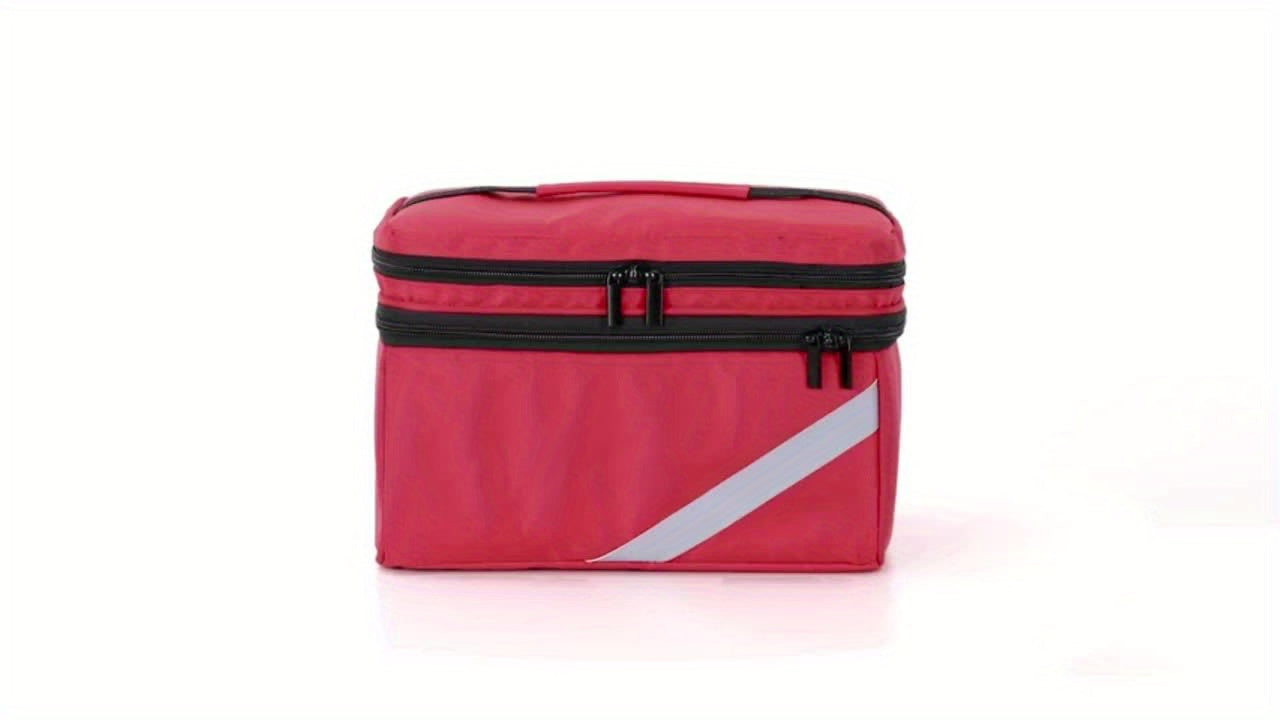 Medicine Organizer and Storage Bag - Family First Aid Box for Emergency Medications, Supplements, and Medical Kits - Zippered Bag for Home and Travel (Gray)