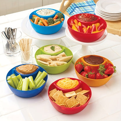 6PCS Set Plastic French Fry Bowls - 6 Color Non-Fragile Multifunctional Snack Bowls, Dipping Cups, Sauce Bowls, and Potato Chip Holders