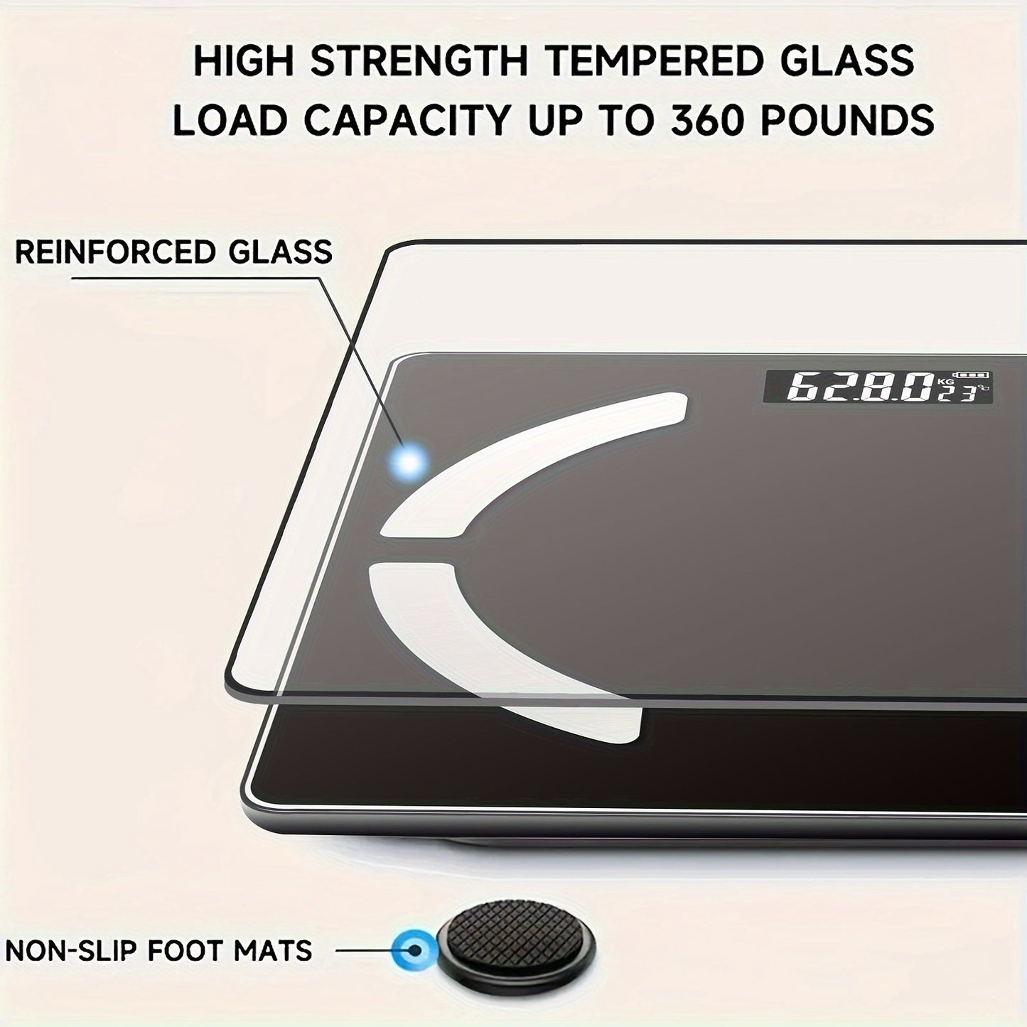 High Precision Body Fat Scale – Electronic Weight Scale with HD Display, 400 lbs Capacity, Multiple Health Data Analysis (BMI, Fat, Muscle, Moisture), Mobile App Connection