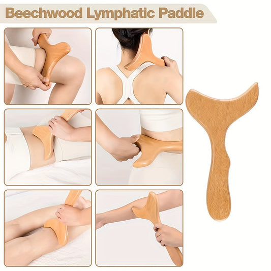 Fish Tail Shaped Wooden Massage Tool – Multifunctional Whole Body Muscle Massager | Ideal for Home Use