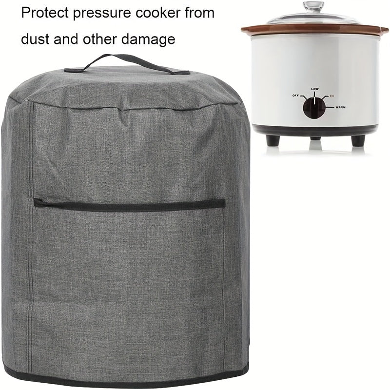Air Fryer Dust Cover – Waterproof Insulated Protective Bag with Pocket and Handle – Fits Electric Pressure Cooker, Air Fryer, Rice Cooker, Steamer – 38x38.7cm/14.96x15.24 Inch (Grey)
