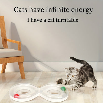 Cat Interactive Turntable Toy - Engaging Track Design for Indoor Play and Kitten Entertainment