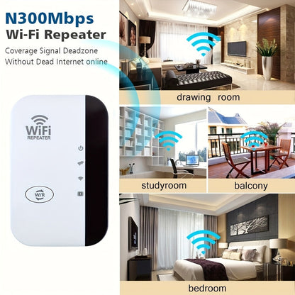 Boost Your WiFi Signal - Long Range Wireless Repeater Access Point, Up to 300Mbp