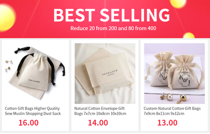Small White Cotton Gift Bags – Custom Muslin Drawstring Pouches 5x7cm 8x10cm 9x12cm for Party, Candy, Jewelry Favor