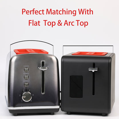 Red Dustproof Cover for 2 Slice Toaster - BPA-Free Silicone Protection from Dust, Dirt, Pet Hair, and Spills - Toaster Top Lid