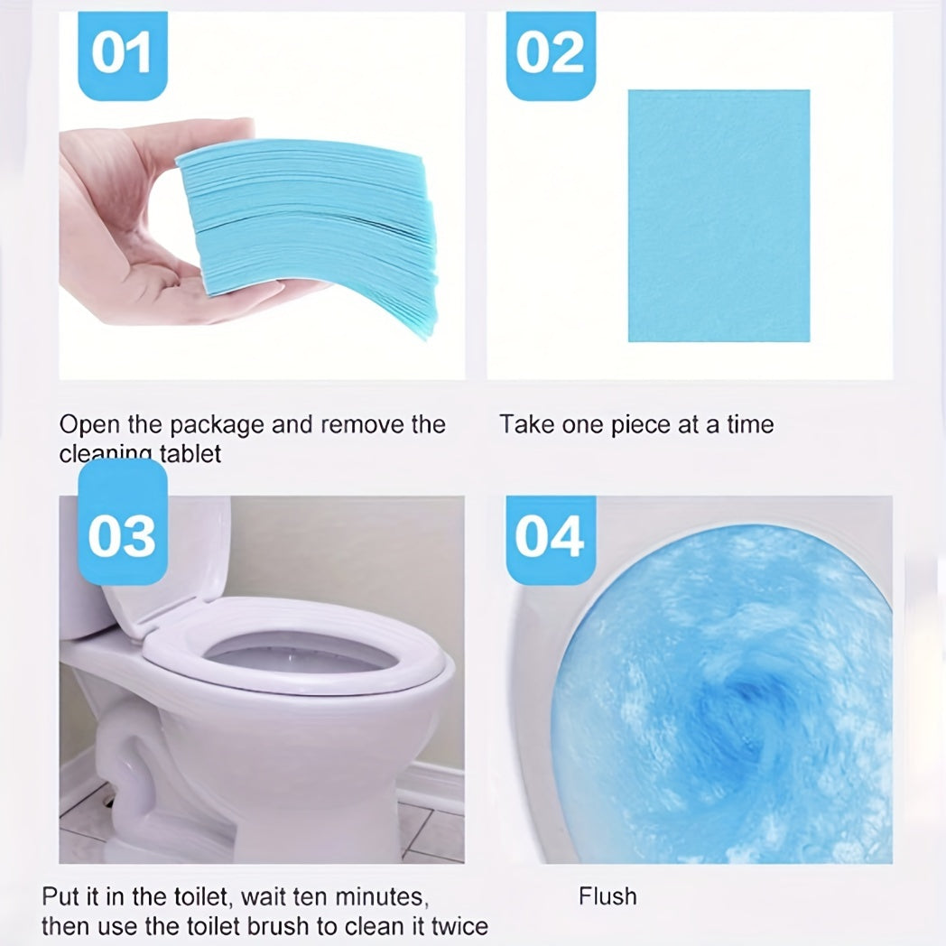 30pcs Toilet Care Cleaning Sheets - Deep-Cleansing, Fresh Scented, Removes Urine Stains and Odors, Descaling Formula, Floor to Bowl Sanitizing - Convenient Household Supplies
