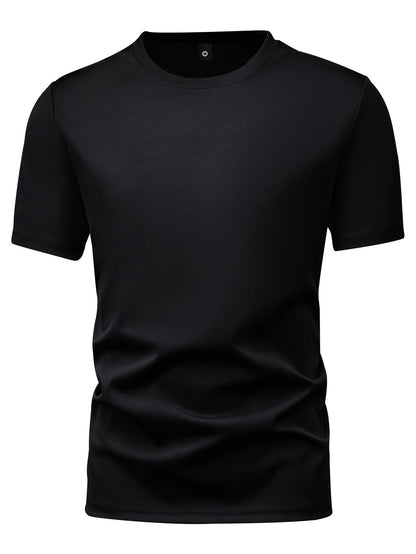 5pcs Men's Fashion Sports T-Shirts – Stylish Casual Stretch Tee Shirts with Round Neck – Comfortable & Breathable for Summer Wear – Ideal for Warm Weather, Value Pack