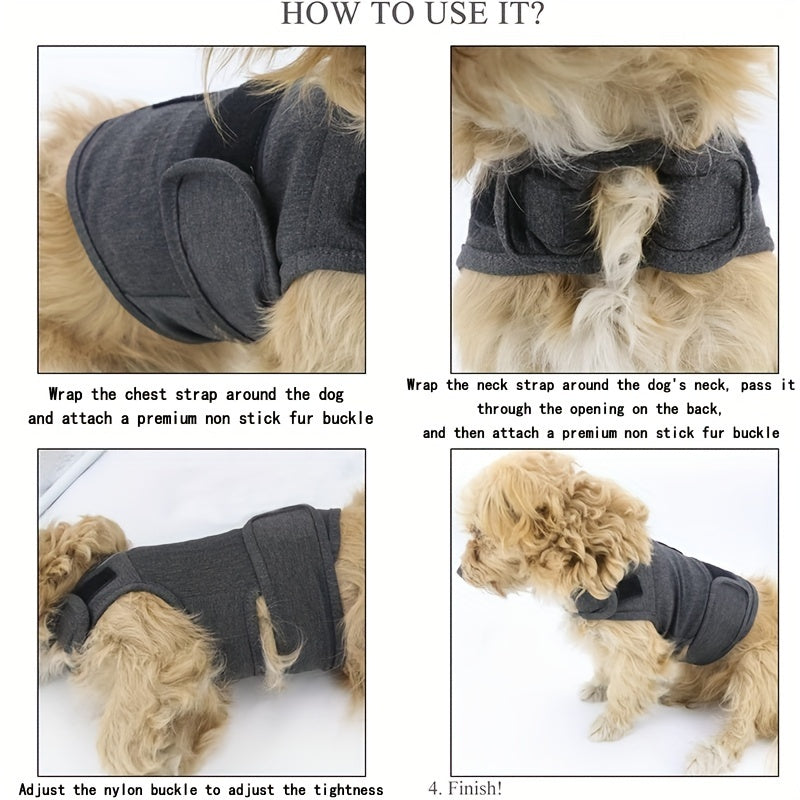 Adjustable Dog Calming Vest - Comfort Relief Jacket, Soft Elastic Pet Coat for All Seasons, Soothing Shirt for French Bulldogs and Similar Breeds