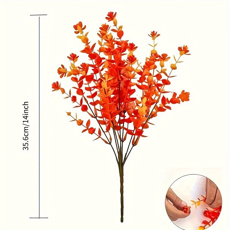 4pcs UV Resistant Artificial Autumn Flowers – Fall Home Decor for Thanksgiving and Holiday Celebrations